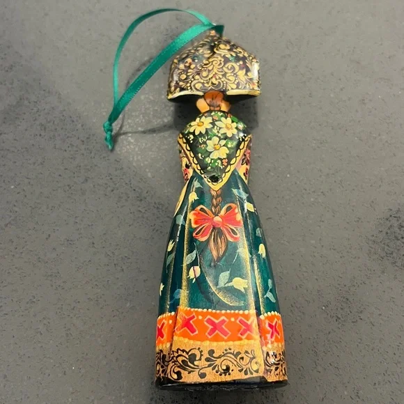 Vintage Wood Hand painted Russian Ornaments Nesting doll style - Picture 4 of 17